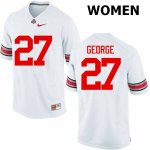 Women's Ohio State Buckeyes #27 Eddie George White Nike NCAA College Football Jersey Best DXE7544CY